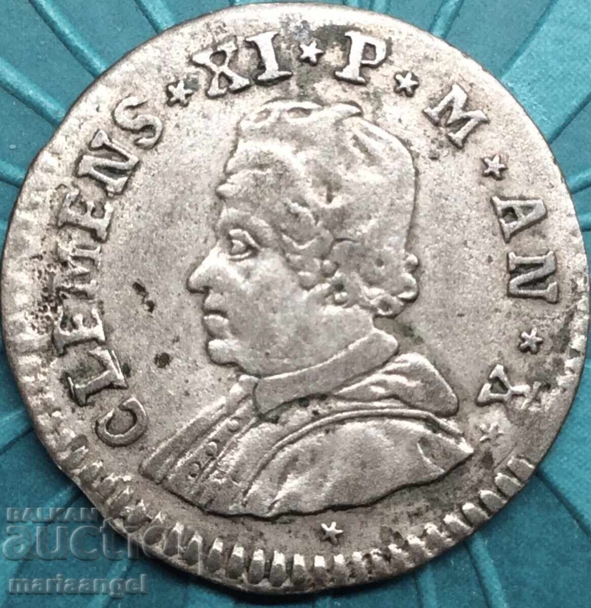 Auction  4 coins 1709 Vatican Muraiola Clement XI silver
