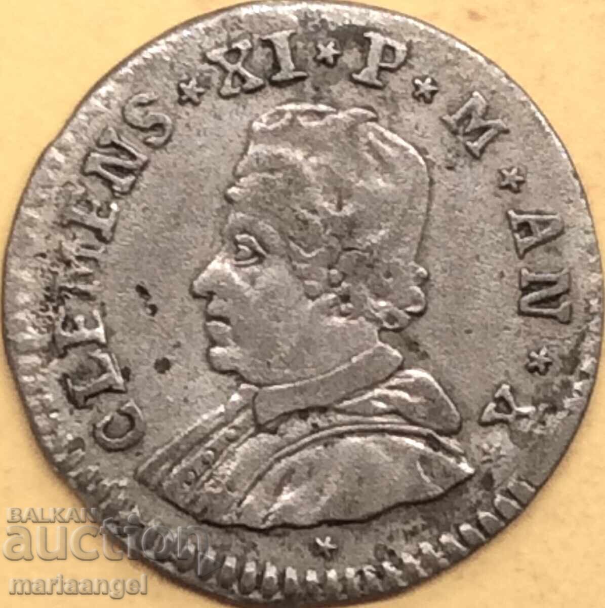 4 coins 1709 Vatican Muraiola Clement XI silver