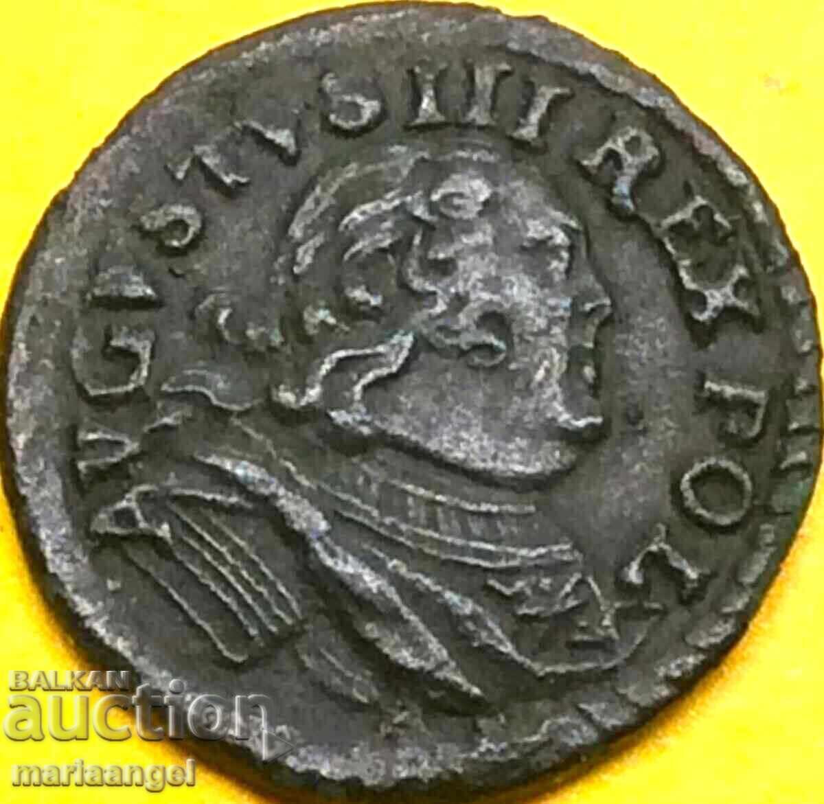 Polonia 1 groș 1753 August al III-lea de Saxonia cupru - 7 Polonia 1 groș 1753 August al III-lea de Saxonia cupru - 7