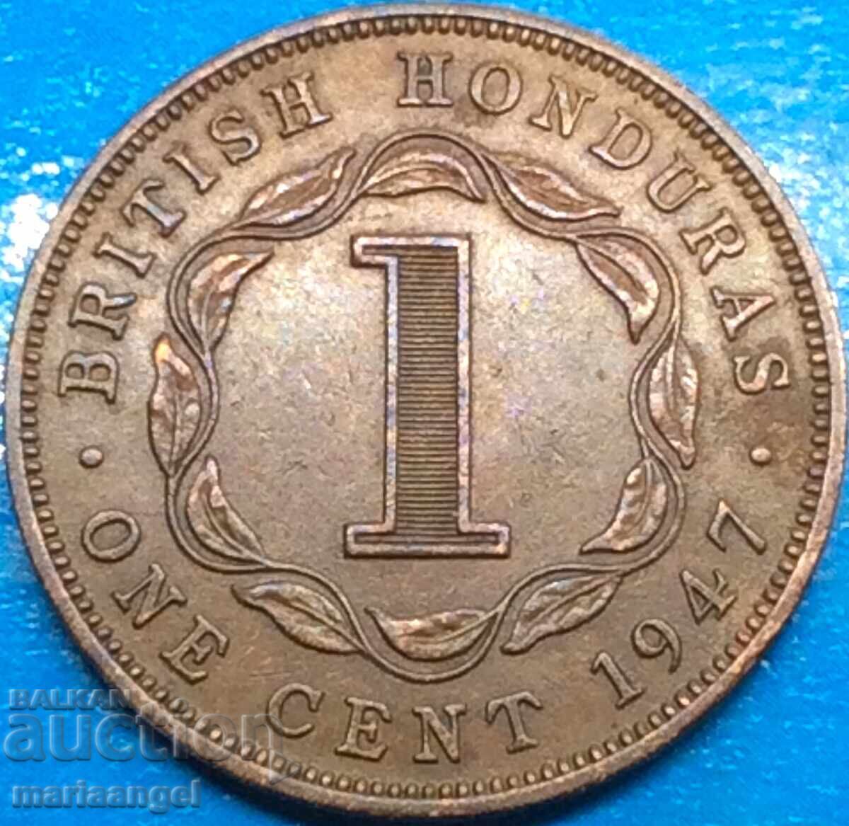 1 Cent 1947 British Honduras George VI Bronze - Rare - 7