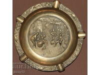 Greu scrumieră decorativă din alamă