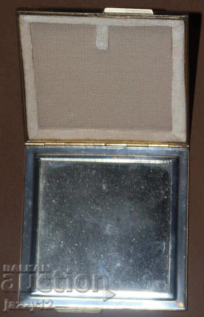 Παλιά ορειχάλκινη πούδρα με καθρέφτη - 6