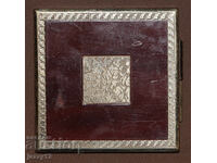 Pudrieră veche din alamă cu oglindă