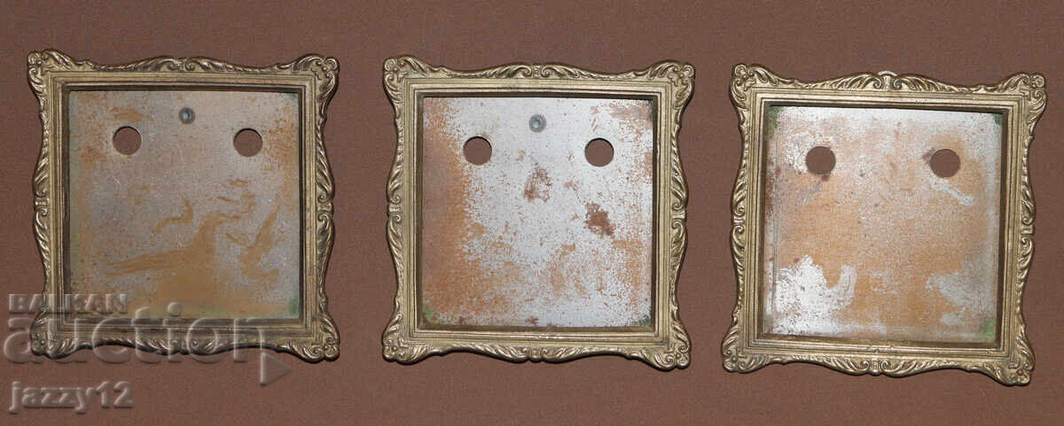 Set 3 rame foto decorative vechi din alamă Set 3 rame foto decorative vechi din alamă