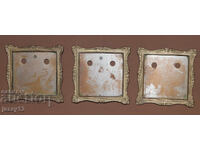 Set 3 rame foto decorative vechi din alamă