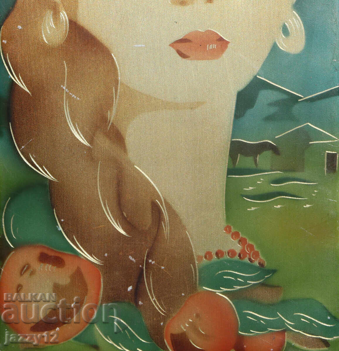 Русия СССР сувенирен плакет женски портрет - 5