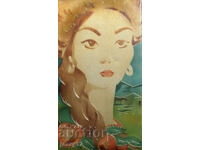 Ρωσία ΕΣΣΔ σουβενίρ πλακέτα γυναικείο πορτρέτο