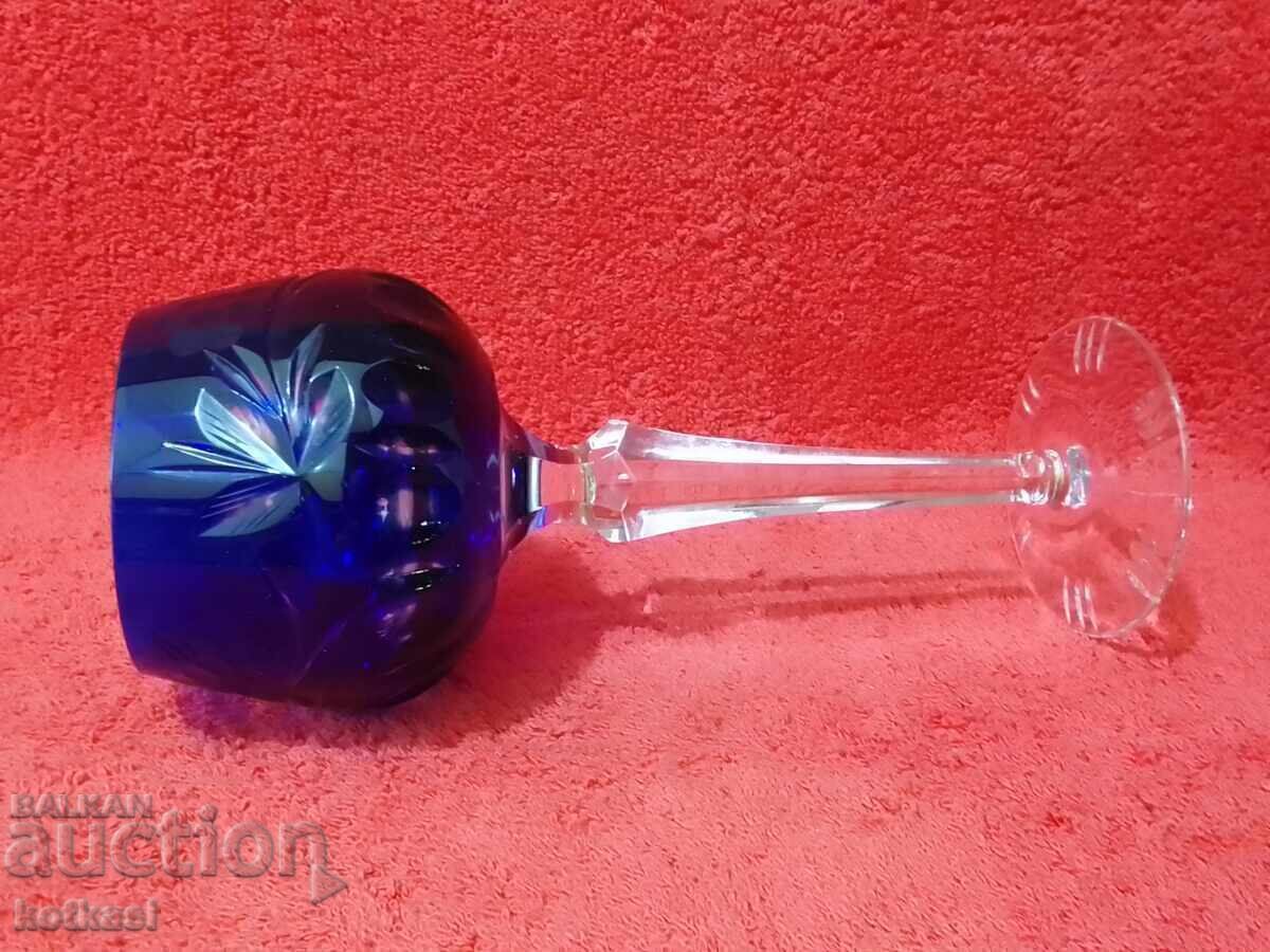 Sticlă de cristal masiv colorată veche Germania - 5