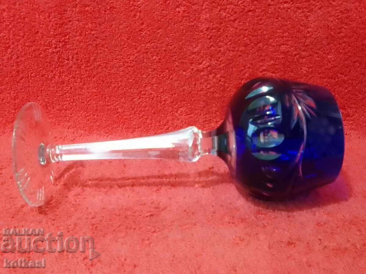 Sticlă de cristal masiv colorată veche Germania - 6