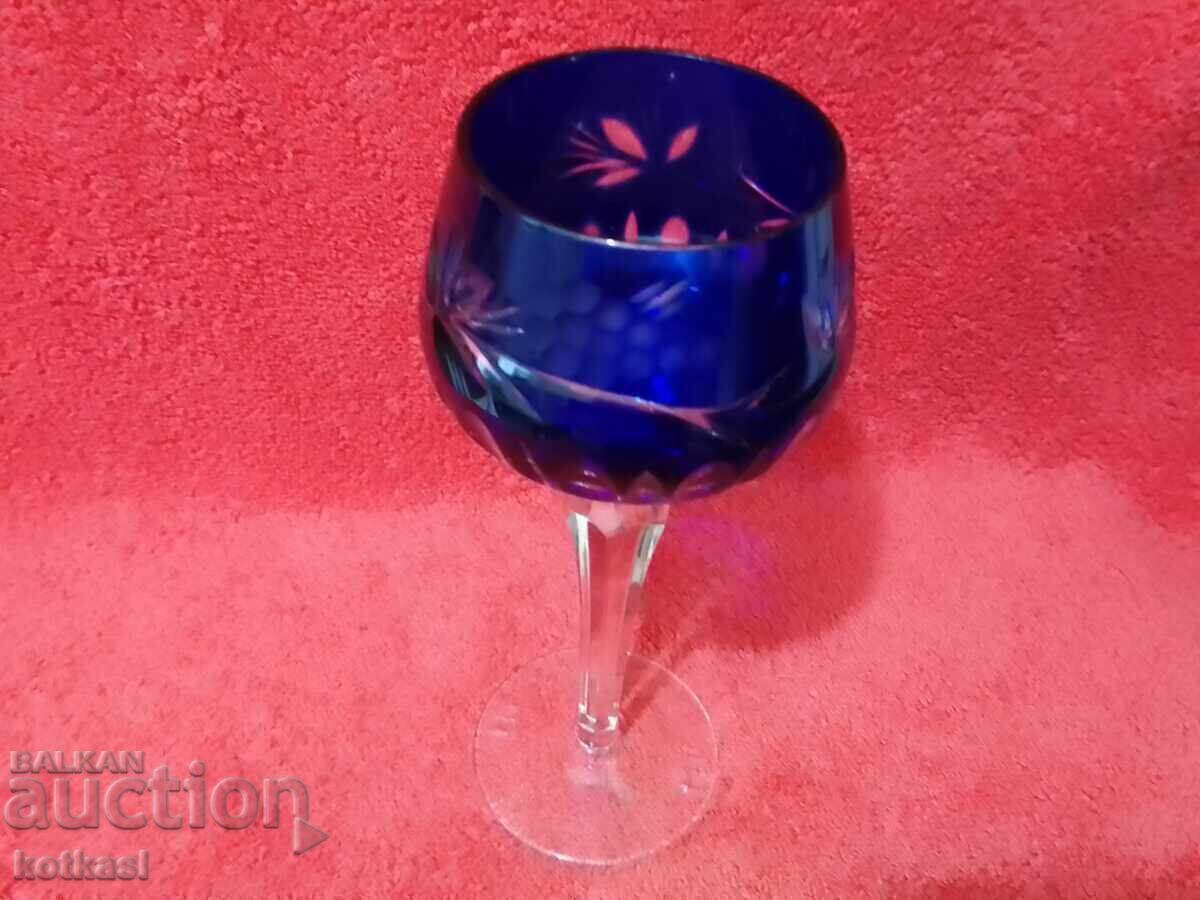 Sticlă de cristal masiv colorată veche Germania - 7