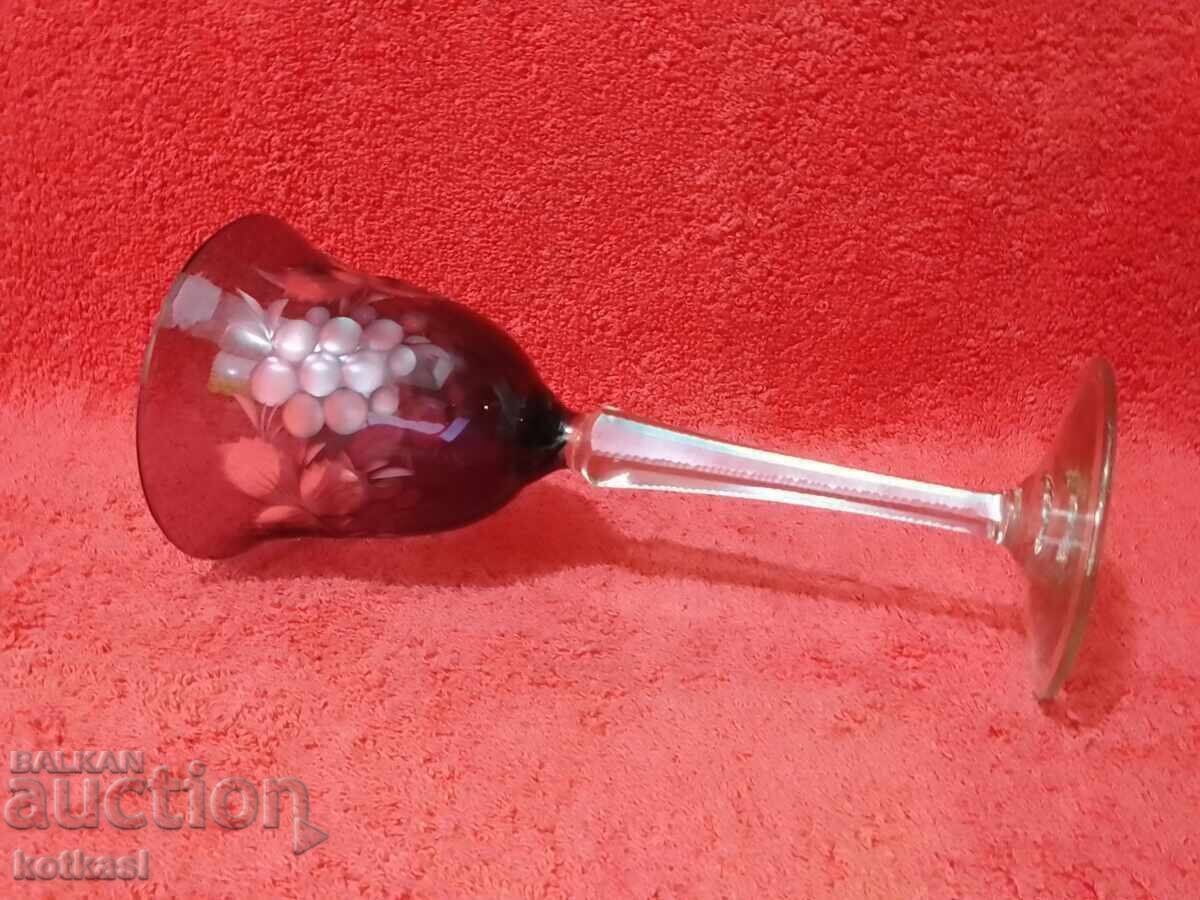 Auction  Old colored solid crystal glass Germany