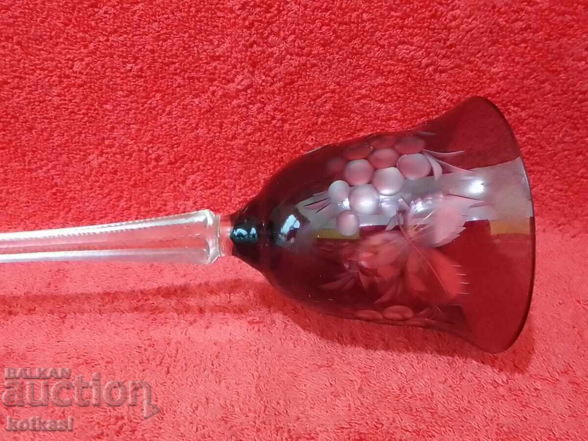 Old colored solid crystal glass Germany - 6