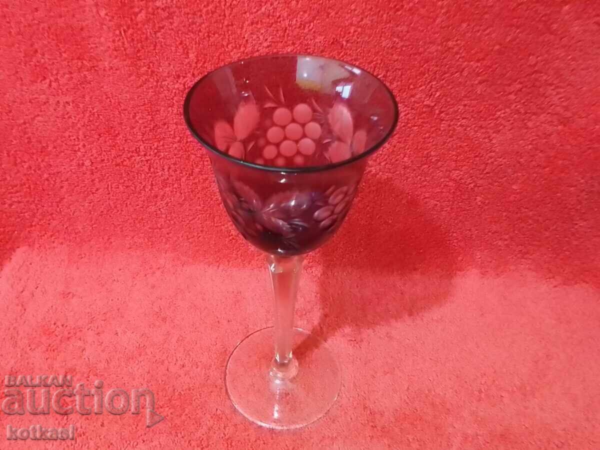 Old colored solid crystal glass Germany - 7