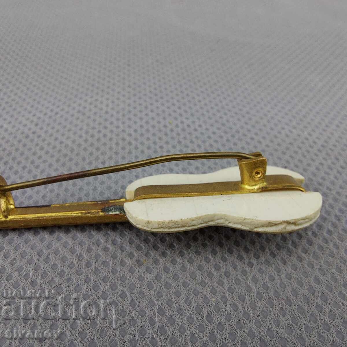 Beautiful old brooch in the shape of a guitar #2992 - 5