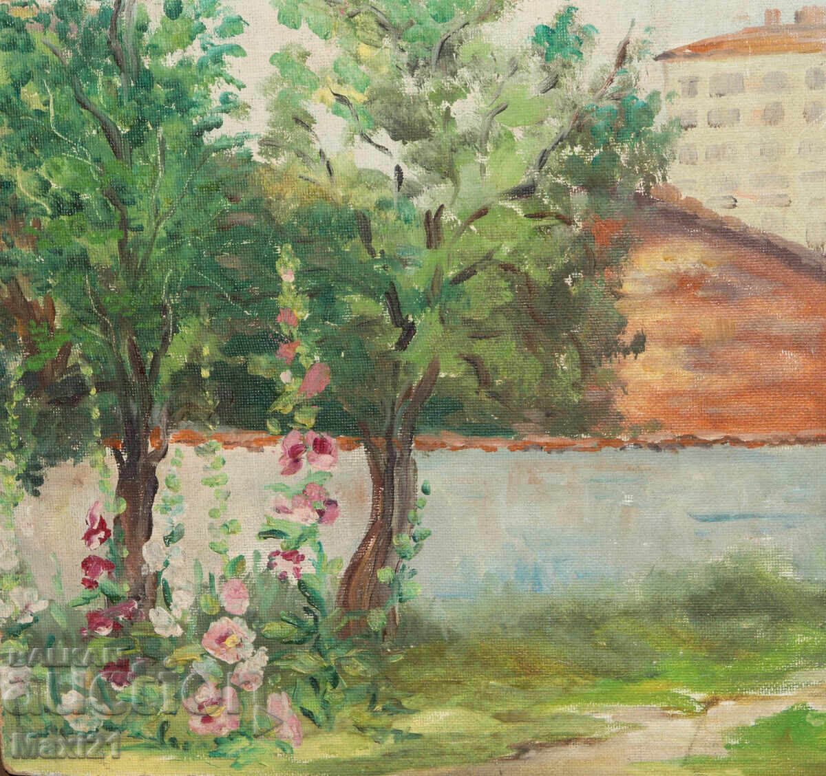 Auction  Oil painting, impressionistic landscape