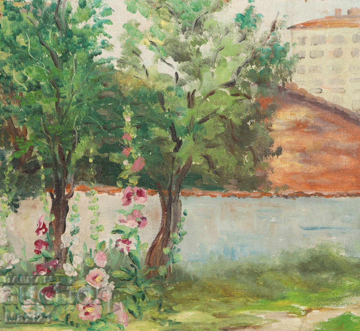 Oil painting, impressionistic landscape