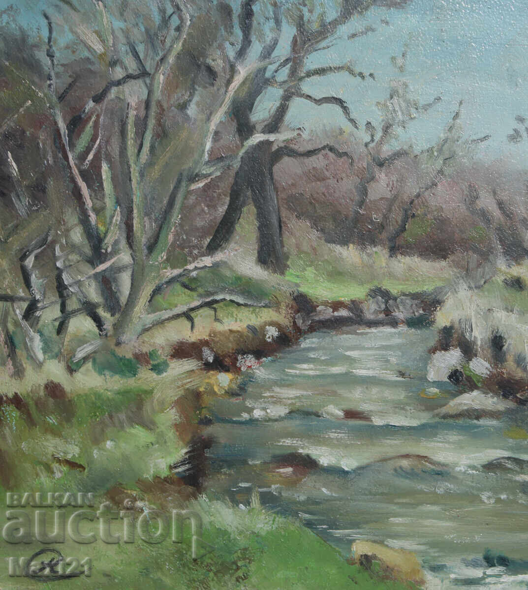 River landscape painting oil paints - 5