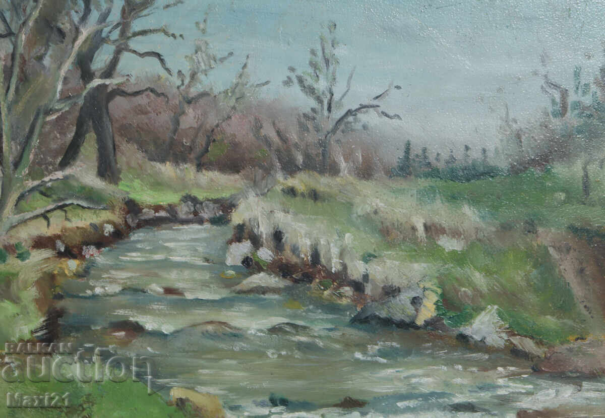River landscape painting oil paints - 6