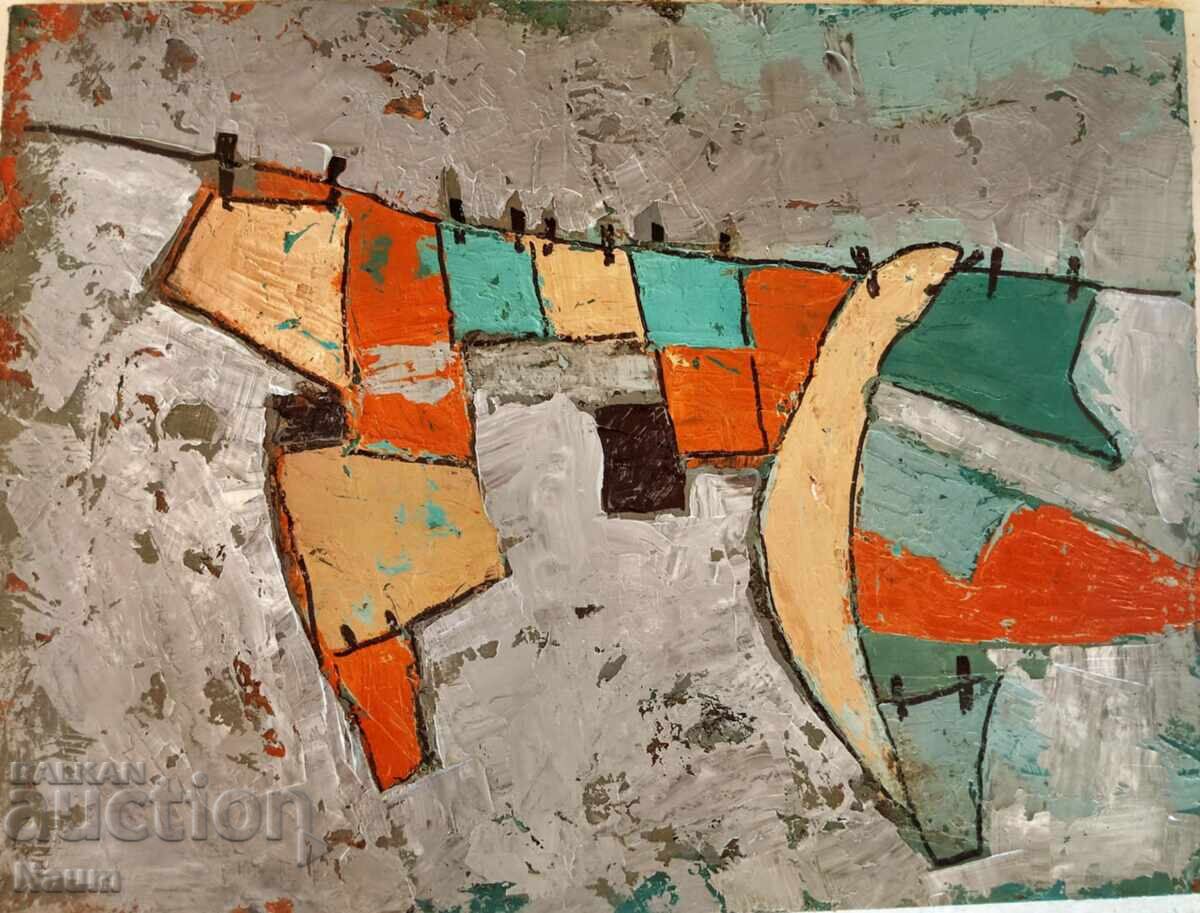 Composition 2, 2024, 35 / 50 cm, oil paints, cardboard