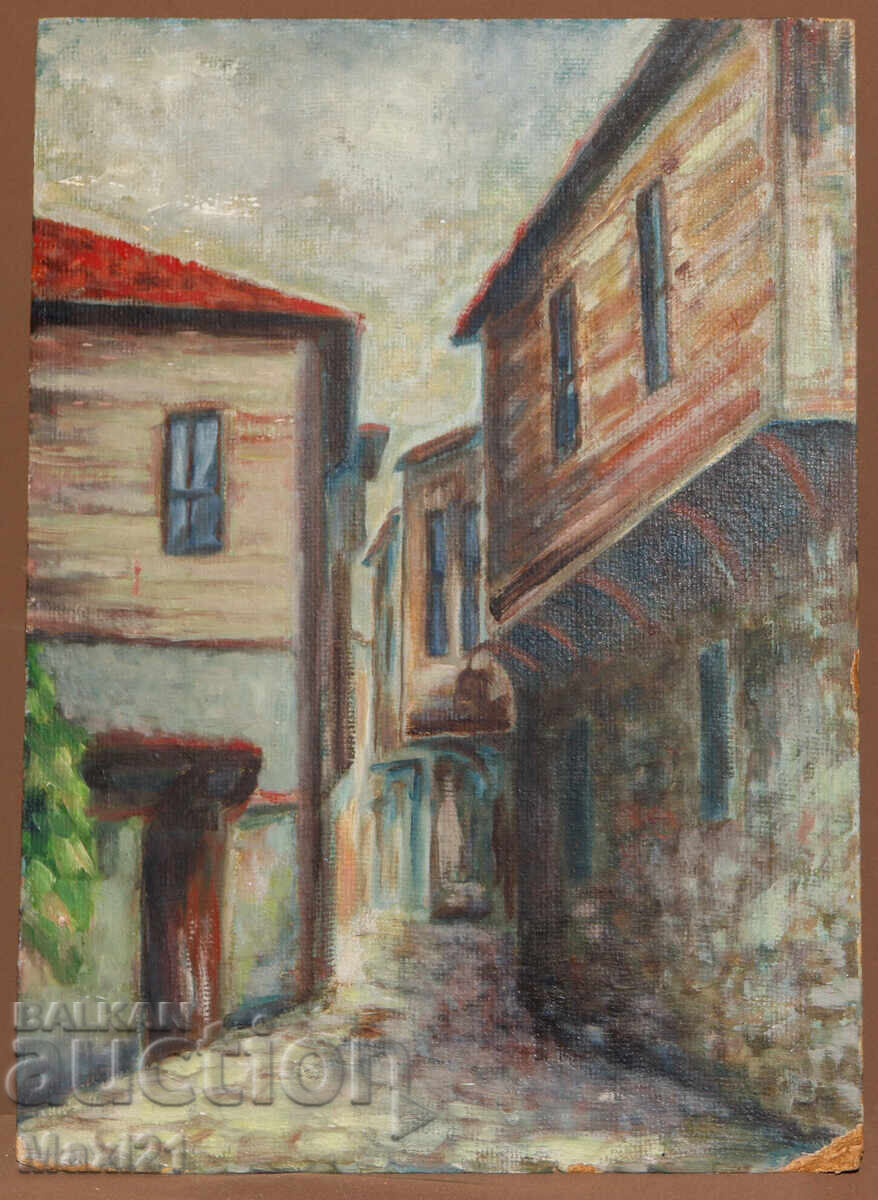 Landscape Revival Houses Old Painting Oil Paints with price 240.00 BGN | € 122.71
