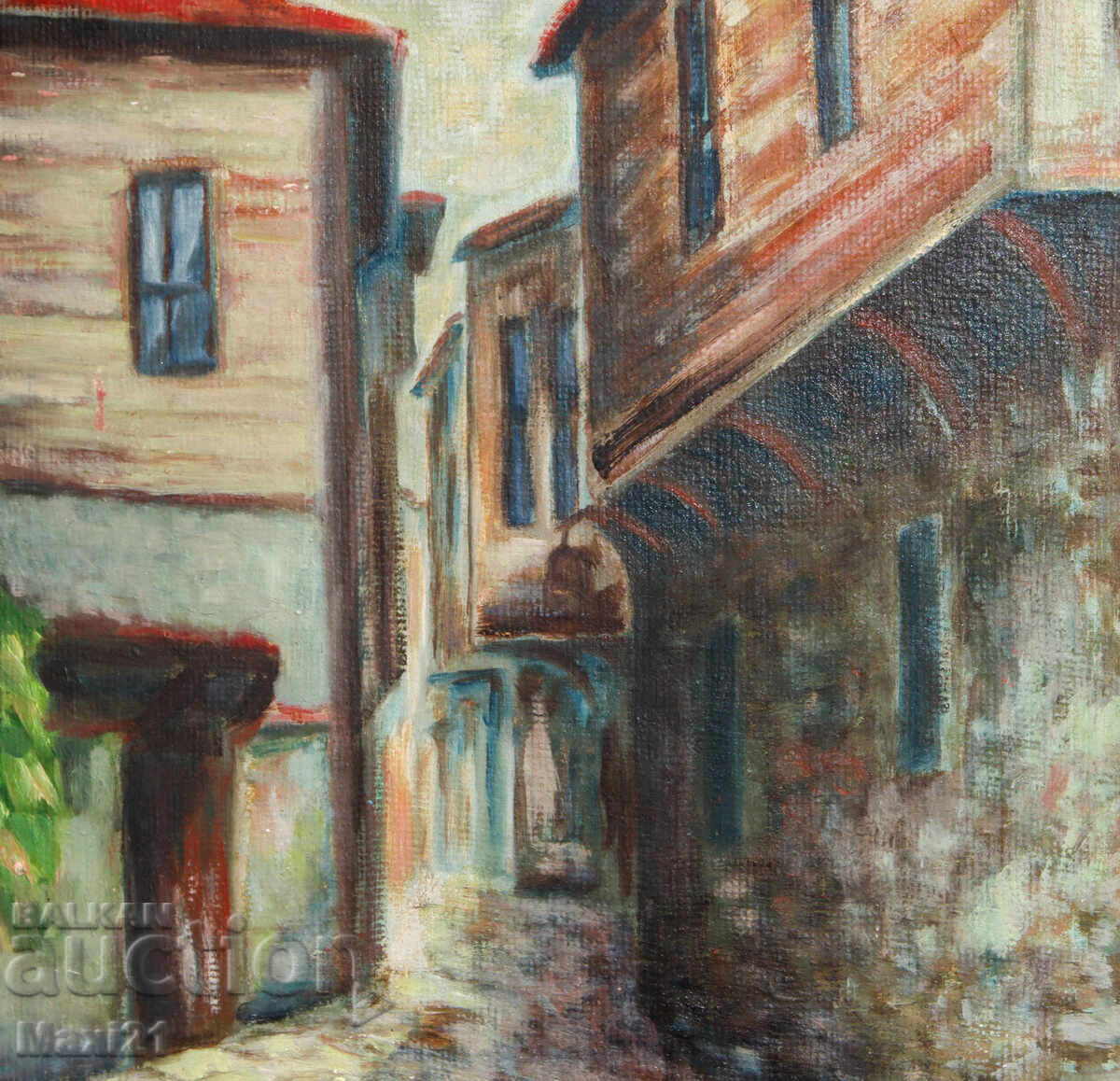 Landscape Revival Houses Old Painting Oil Paints - 5