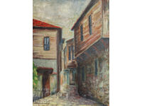 Landscape Revival Houses Old Painting Oil Paints