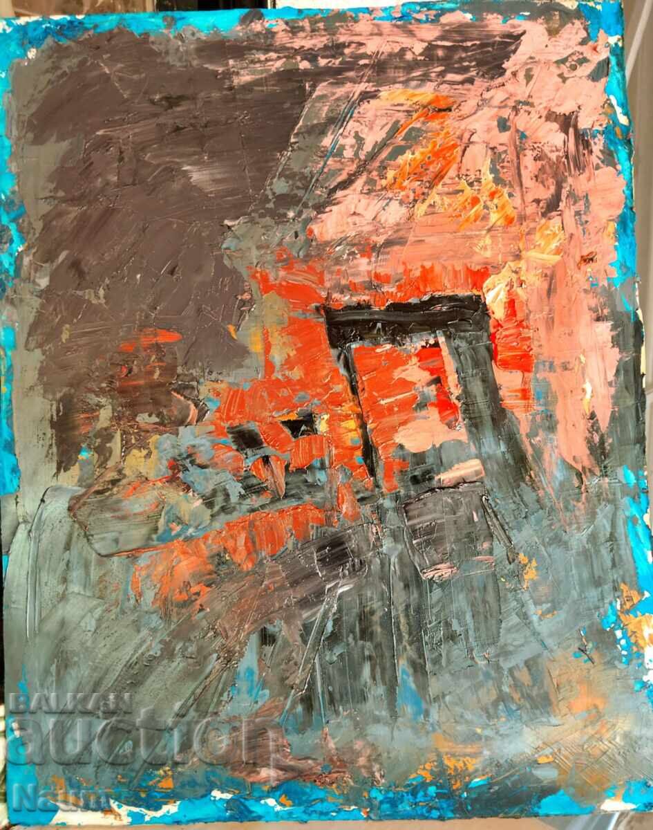 Σύνθεση 4, 2024, 50 / 35εκ., ελαιοχρώματα, χαρτόνι