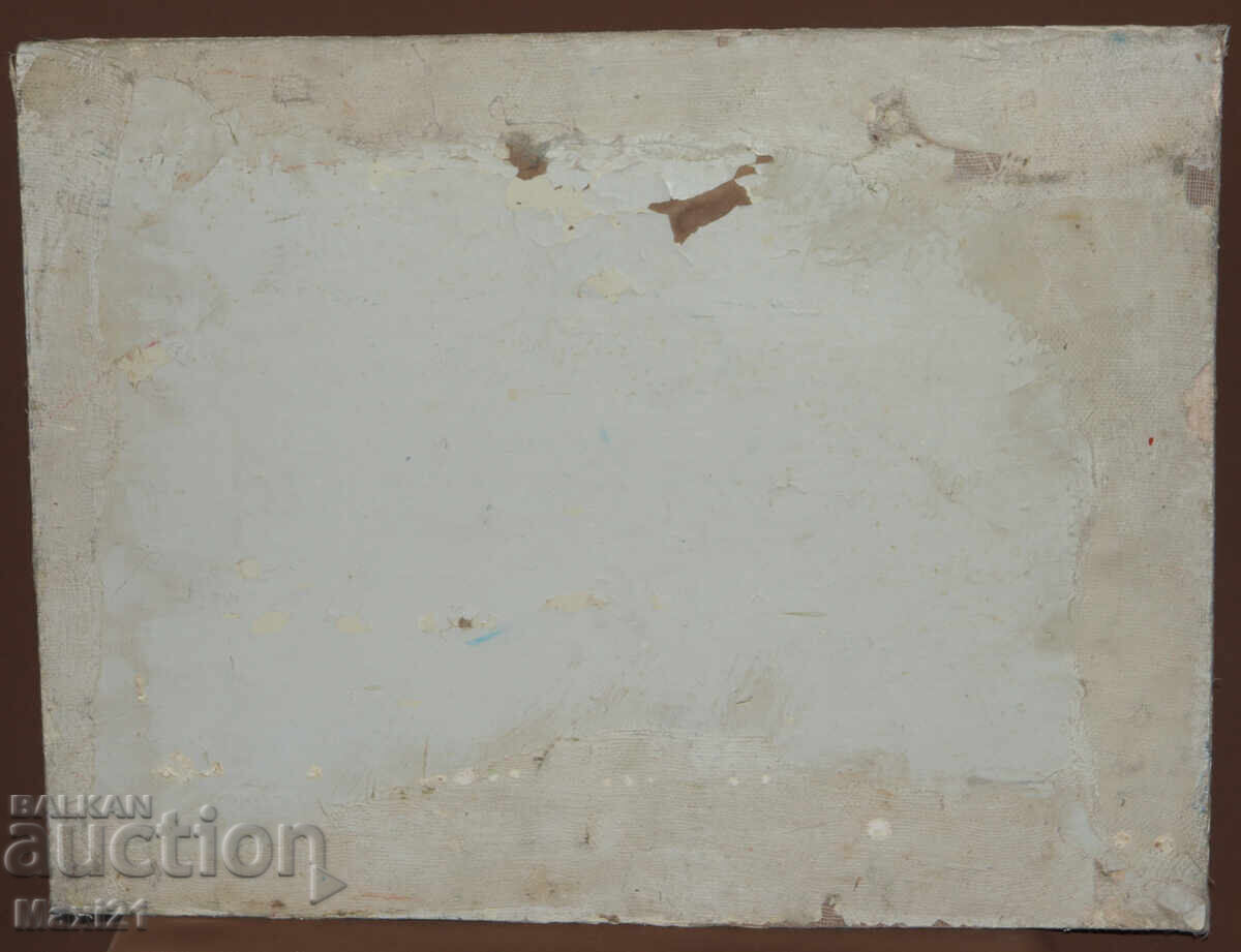 Landscape house with fishing boats painting oil paints - 7