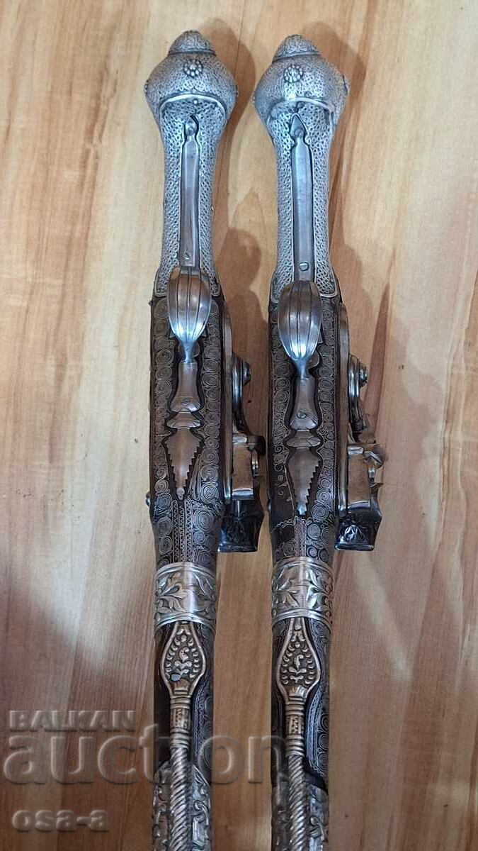 Pair of pistols, pistol, revolver, blank firing, shishane - 13