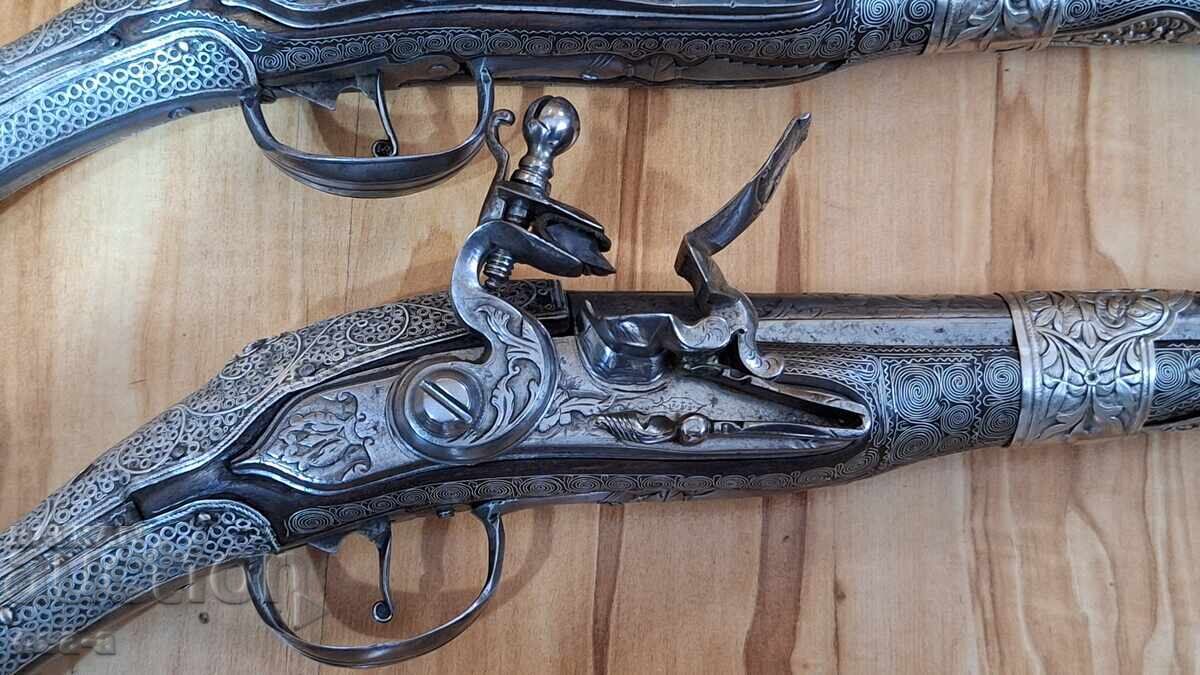 Pair of pistols, pistol, revolver, blank firing, shishane - 6