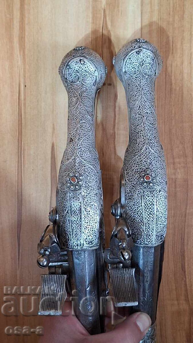 Pair of pistols, pistol, revolver, blank firing, shishane - 7