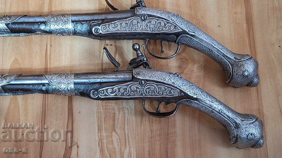 Pair of pistols, pistol, revolver, blank firing, shishane - 8