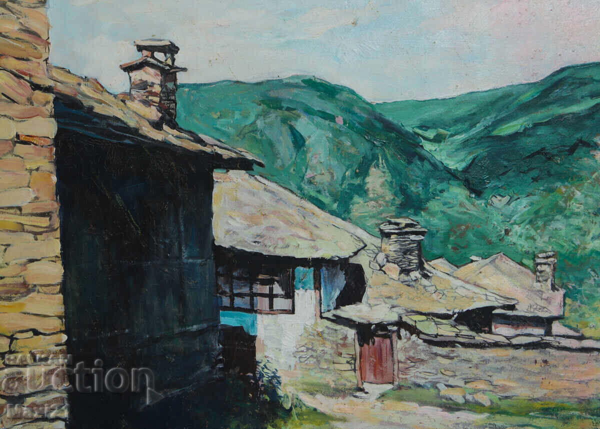 Auction  Landscape "Kovachevitsa" oil painting, signed 2003