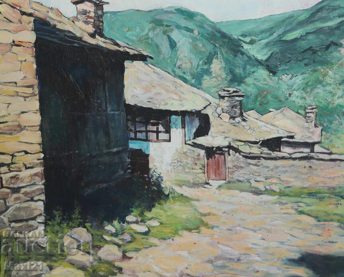 Delivery of Landscape "Kovachevitsa" oil painting, signed 2003