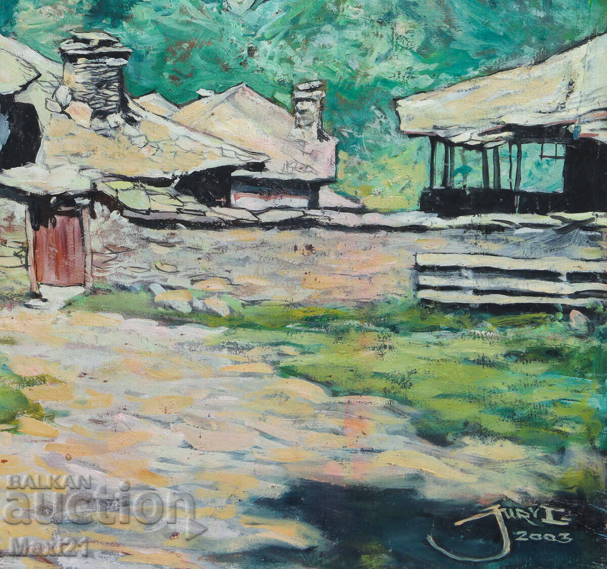 Landscape "Kovachevitsa" oil painting, signed 2003 - 5