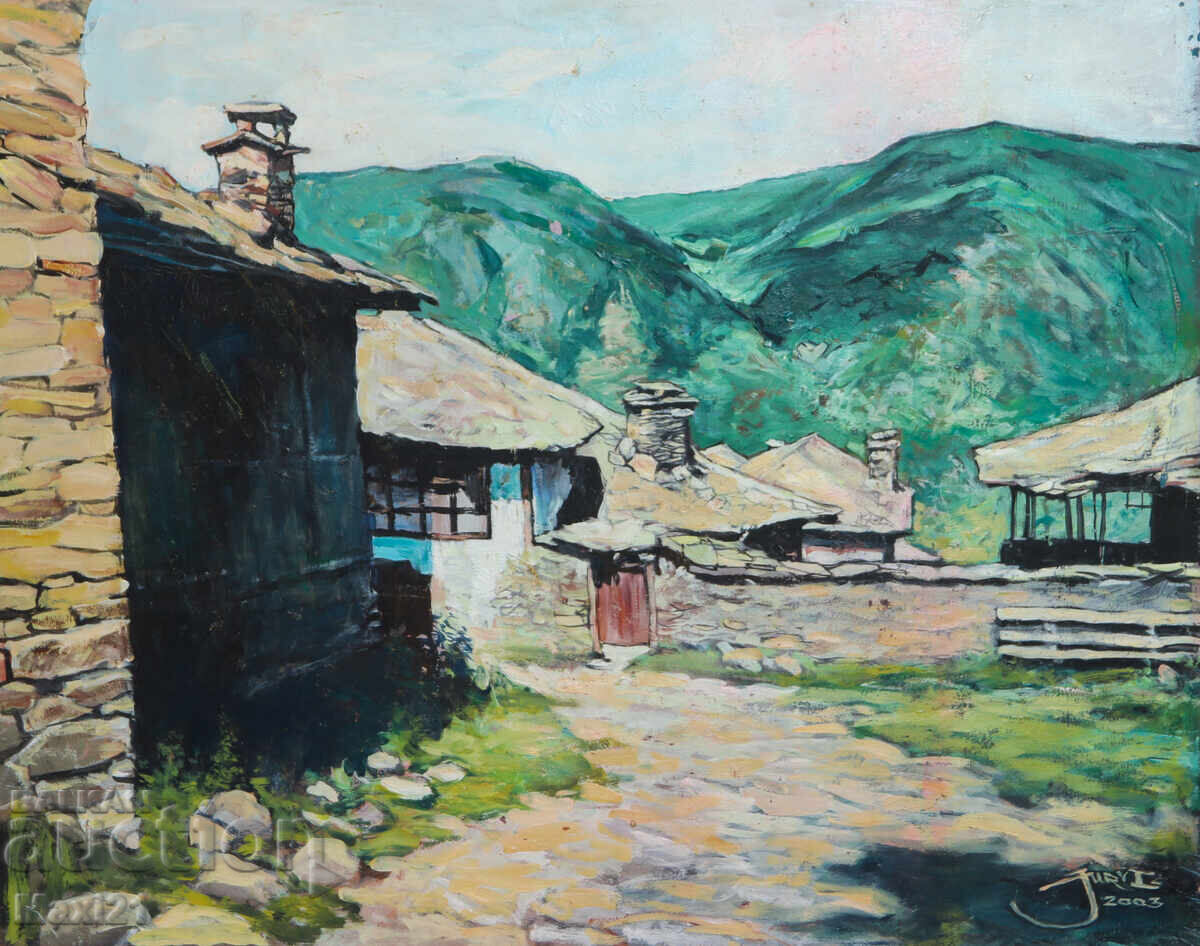 Landscape "Kovachevitsa" oil painting, signed 2003