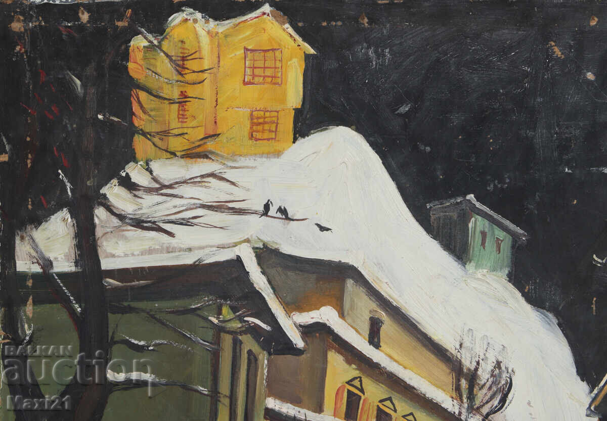 Delivery of Oil painting winter landscape