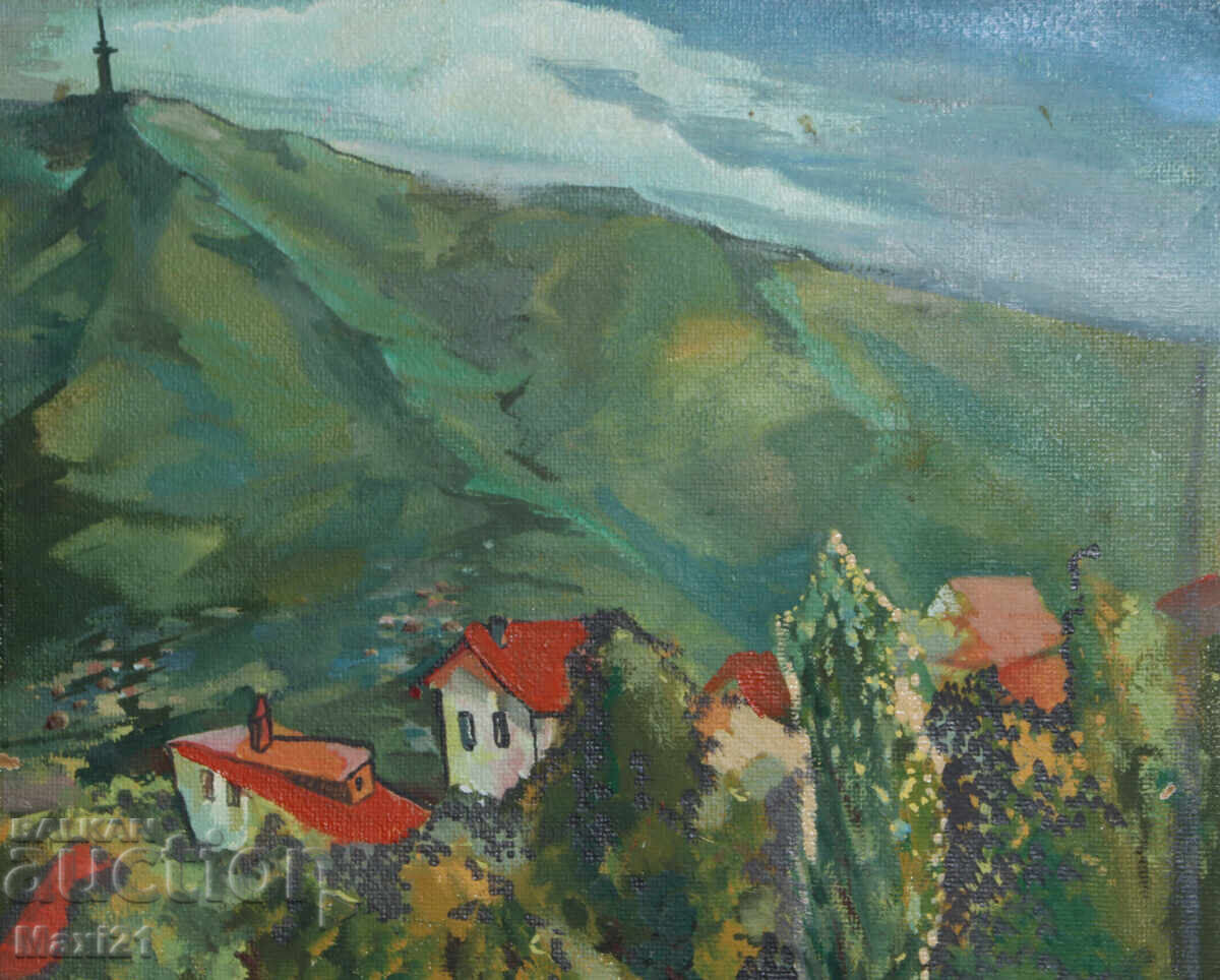 Доставка на Планински пейзаж картина маслени бои подписана