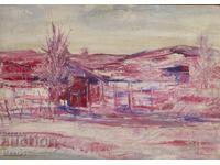 Pictură în ulei peisaj, semnată