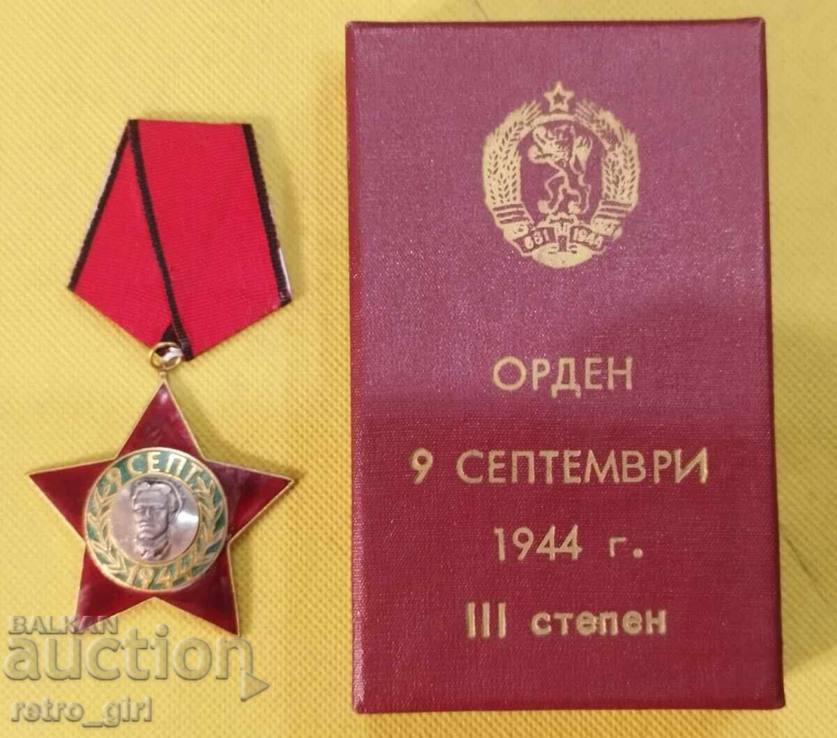 Order of September 9, 1944, 3rd Class with Box