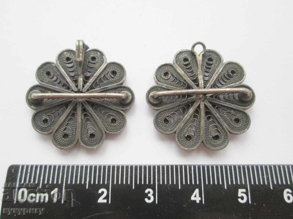 Auction  Old small children's filigree buckle buckles for folk costume filigree