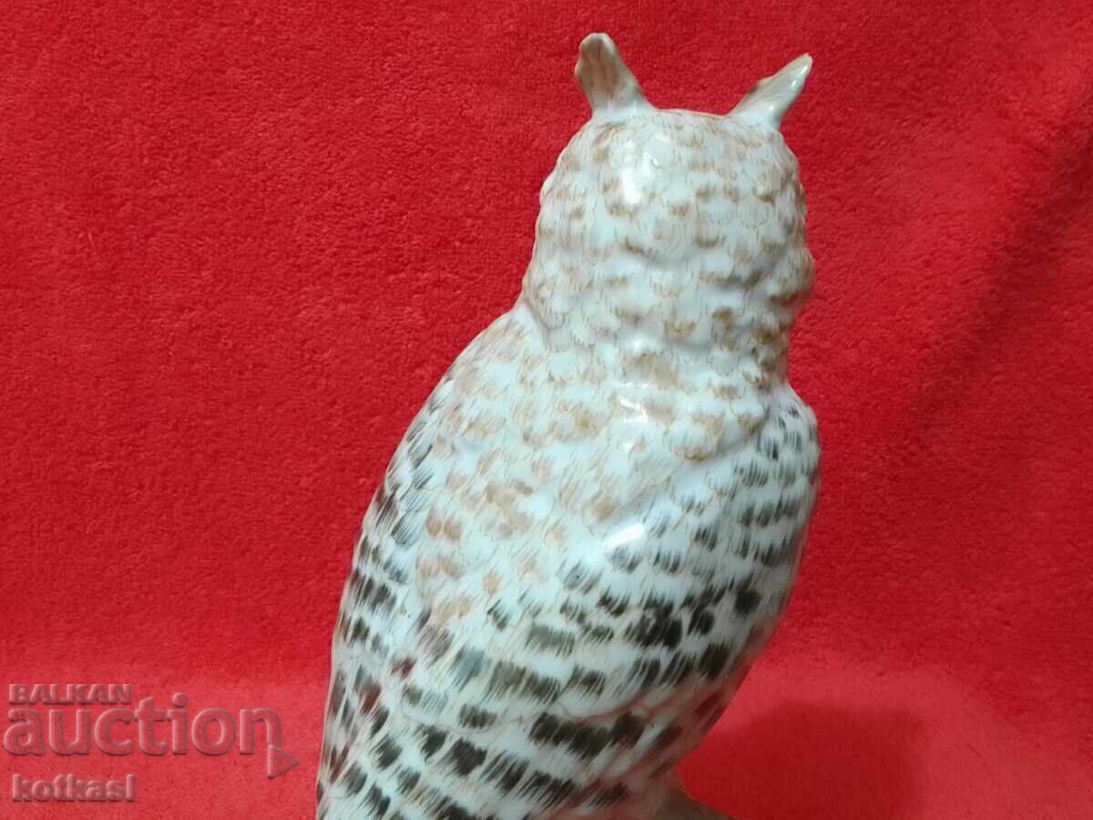 Colorful porcelain owl figure on a branch - 6 Colorful porcelain owl figure on a branch - 6