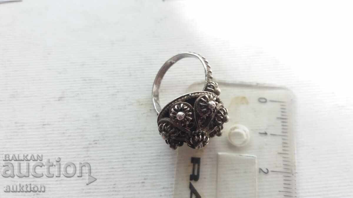 СРЕБЪРЕН ФИЛИГРИРАН ПРЪСТЕН КОПИЕ НА ВЪЗРОЖДЕНСКИ - 7 СРЕБЪРЕН ФИЛИГРИРАН ПРЪСТЕН КОПИЕ НА ВЪЗРОЖДЕНСКИ - 7