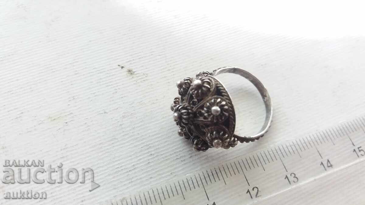 СРЕБЪРЕН ФИЛИГРИРАН ПРЪСТЕН КОПИЕ НА ВЪЗРОЖДЕНСКИ СРЕБЪРЕН ФИЛИГРИРАН ПРЪСТЕН КОПИЕ НА ВЪЗРОЖДЕНСКИ