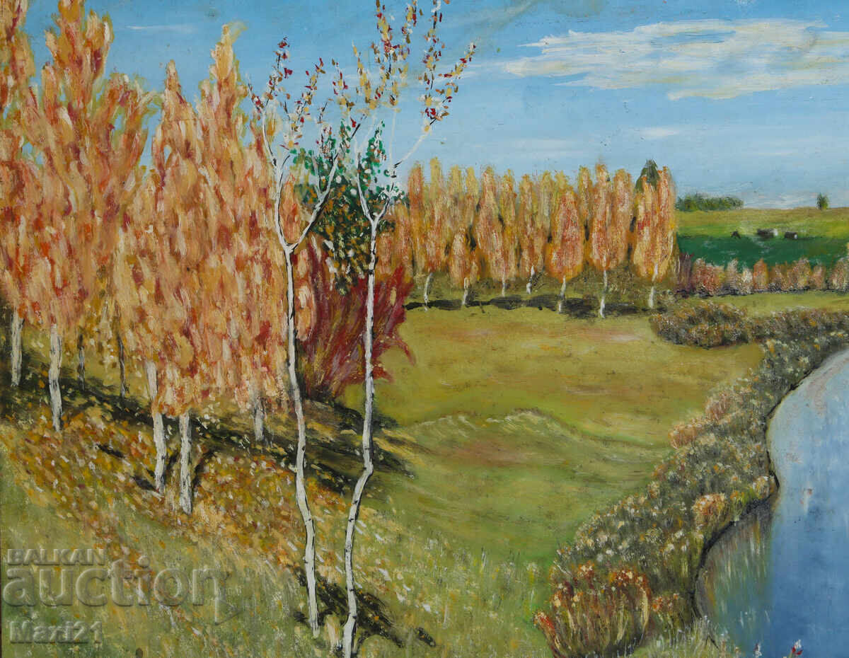 Delivery of Oil painting, beautiful river landscape