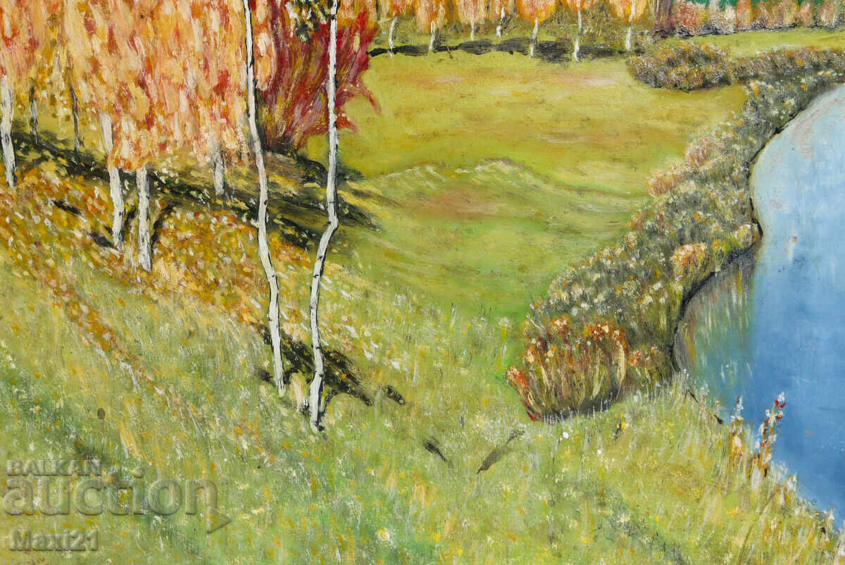 Oil painting, beautiful river landscape - 5