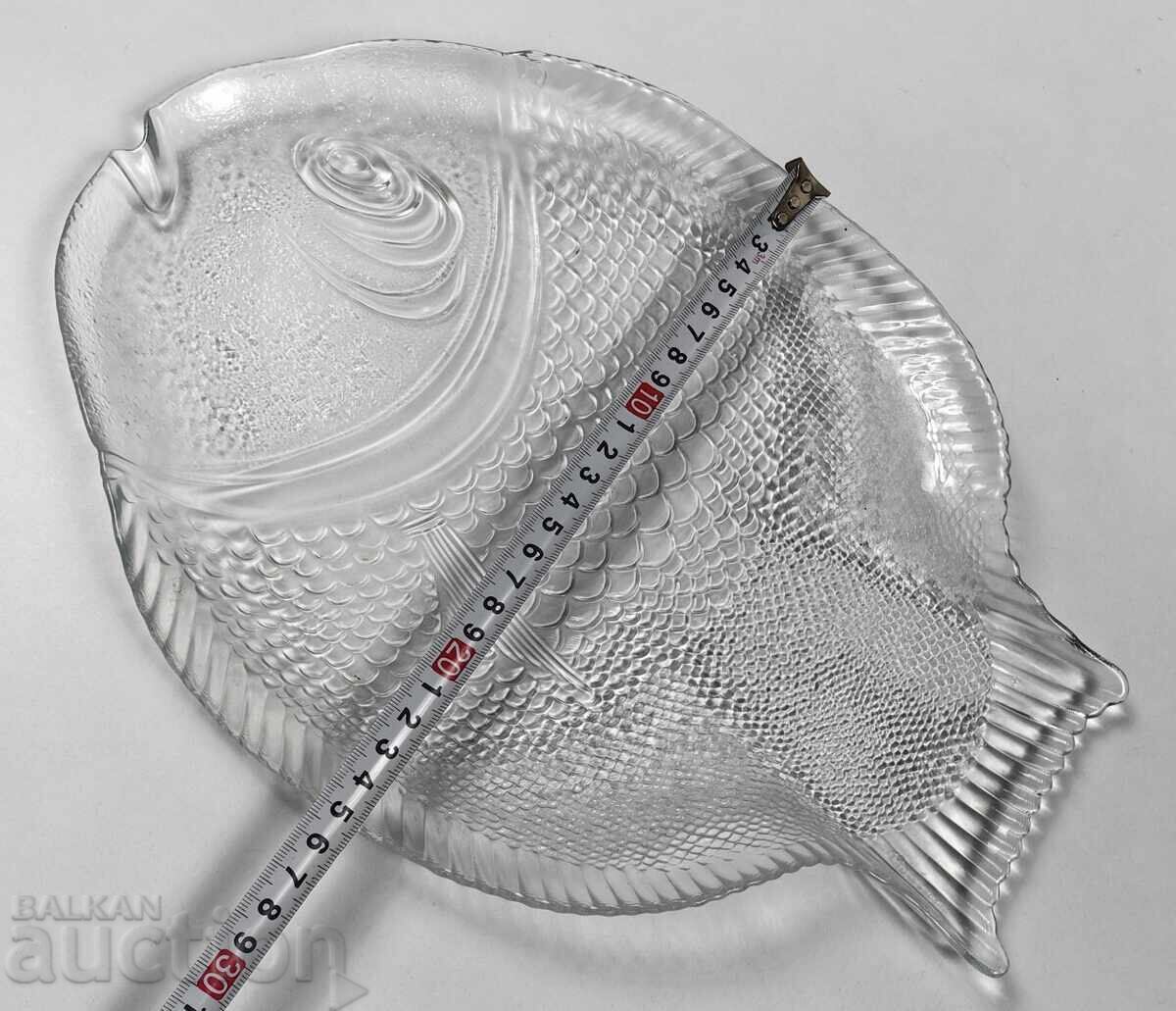 MASSIVE GLASS PLATE FOR FISH TRAY PLATE EXCELLENT with price 29.00 BGN | € 14.83