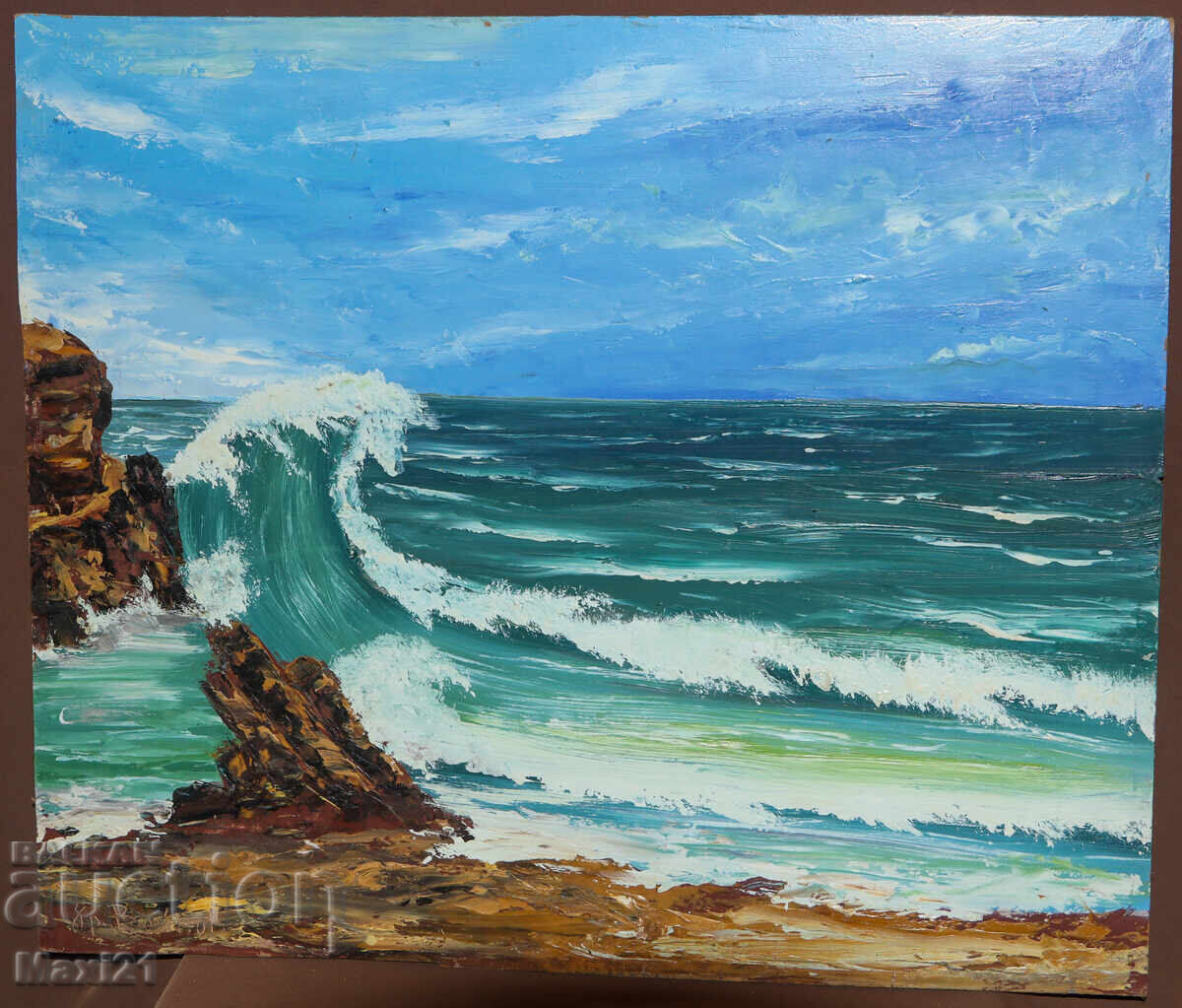 Ελαιογραφία όμορφη θαλασσογραφία υπογεγραμμένη με τιμή 240.00 BGN | € 122.71 Ελαιογραφία όμορφη θαλασσογραφία υπογεγραμμένη με τιμή 240.00 BGN | € 122.71