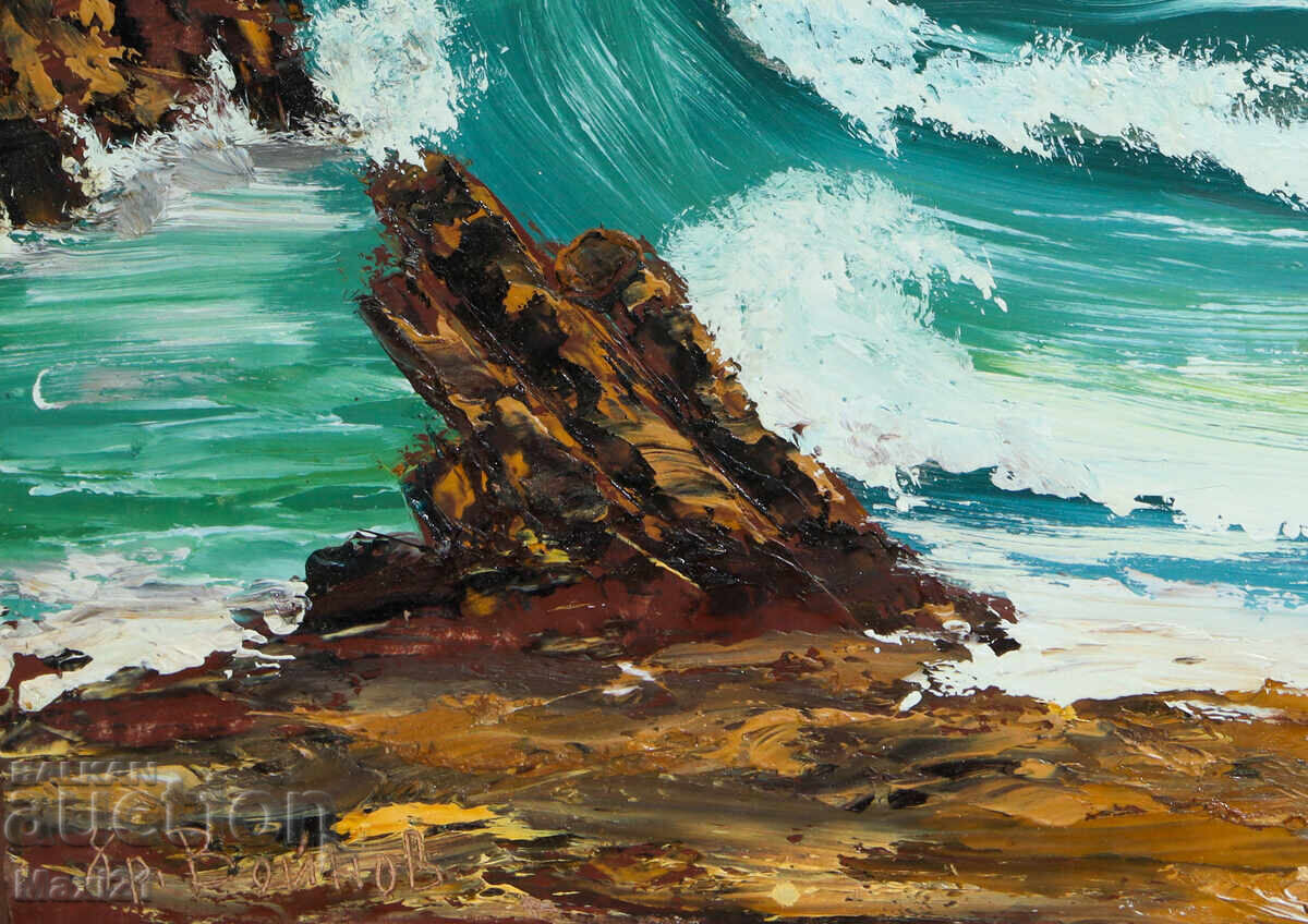 Ελαιογραφία όμορφη θαλασσογραφία υπογεγραμμένη - 5 Ελαιογραφία όμορφη θαλασσογραφία υπογεγραμμένη - 5