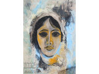 Tablou în ulei, portret feminin de fată